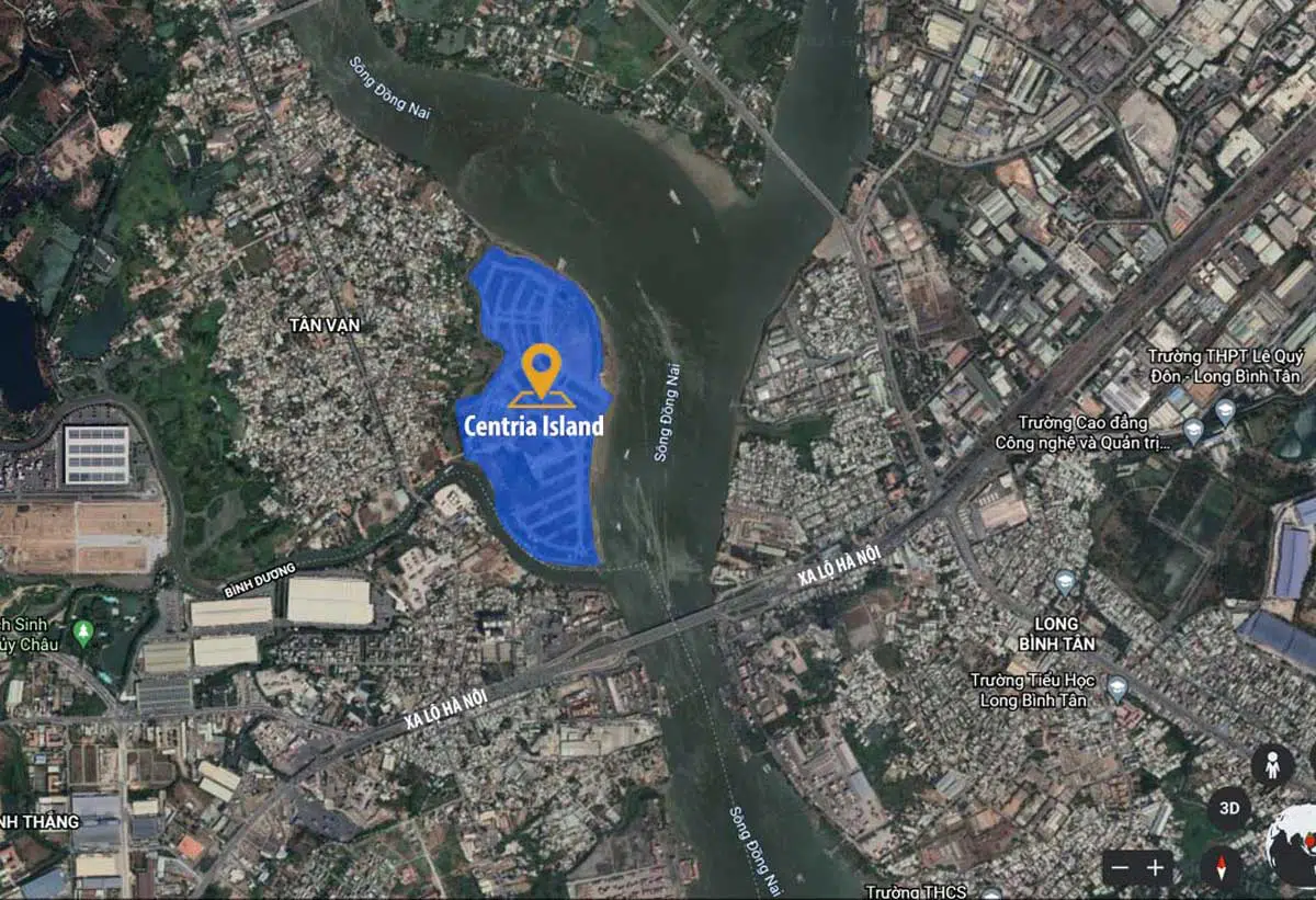 Vị trí dự án Centria Island Cù Lao Tân Vạn